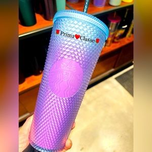 Starbucks Periwinkle Ombre Soft Touch Studded Bling Cup Tumbler 24oz Winter 2024